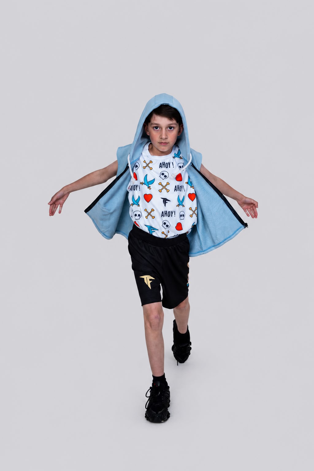 Sky Blue Sleeveless Hoody (skate bear)