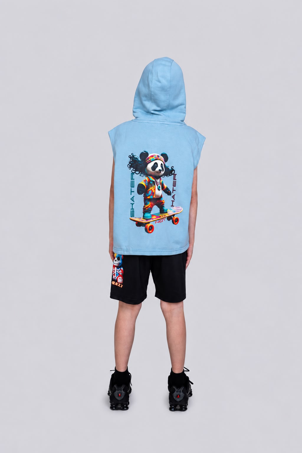 Sky Blue Sleeveless Hoody (skate bear)
