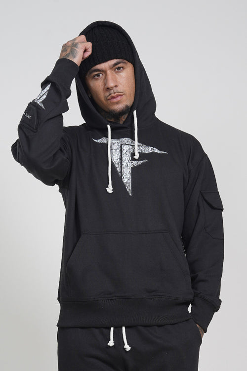Black Cargo Hoodie (260 GSM)