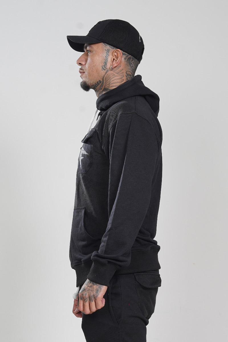 Ying Yang Black Zip Hoodie