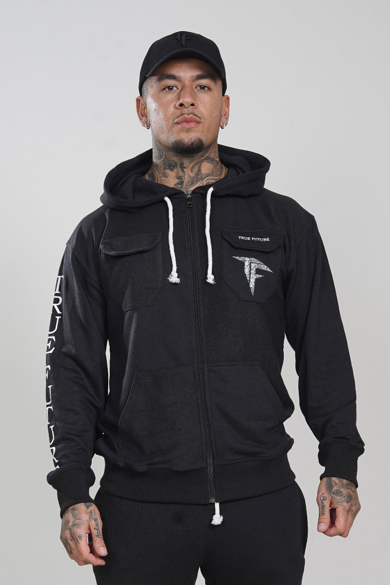 Ying Yang Black Zip Hoodie