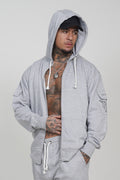 Grey Zip Hoodie (260GSM)