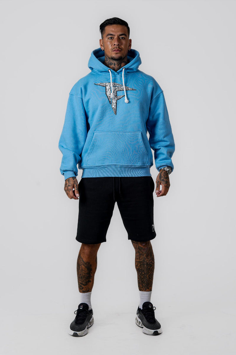 Men Oversized Hoodie Baby Blue (320GSM)