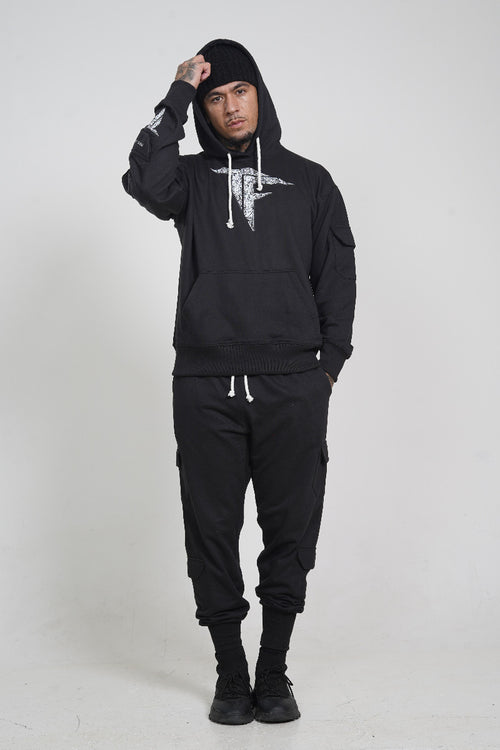 Black Cargo Bottoms (260GSM)