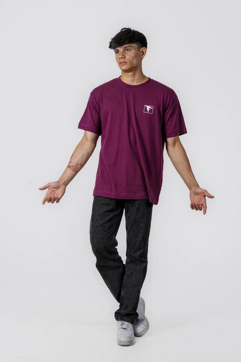 JAP BUTTERFLY OVERSIZED TEE - MAROON