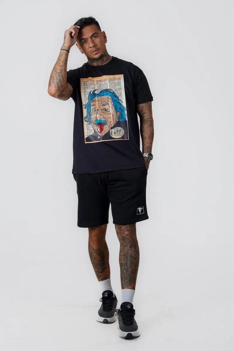 EINSTEIN OVERSIZED TEE - BLACK