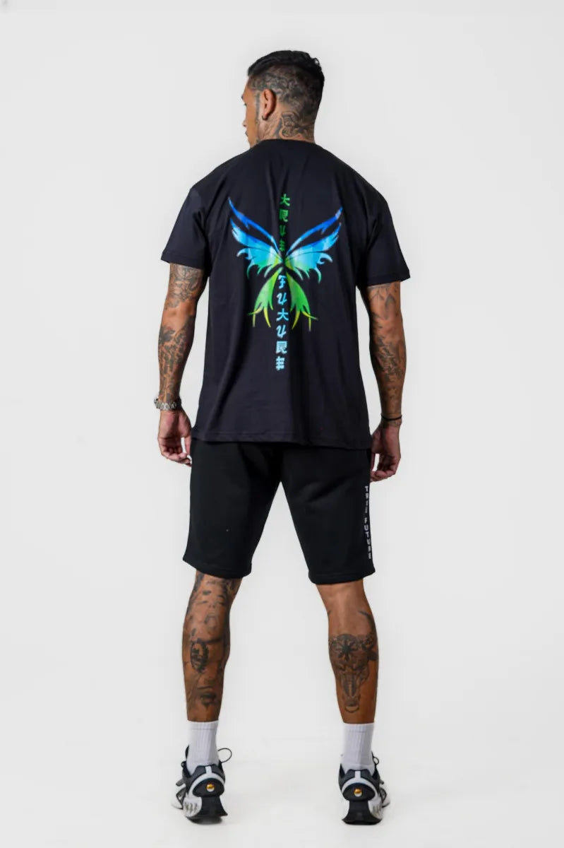 JAP BUTTERFLY OVERSIZED TEE - BLACK - view 2