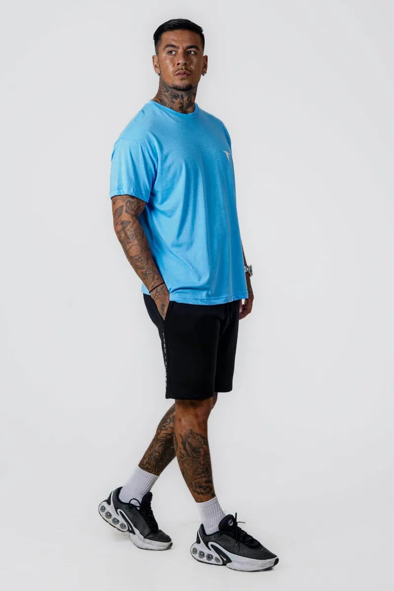 JAP WRITING OVERSIZED TEE - BABY BLUE