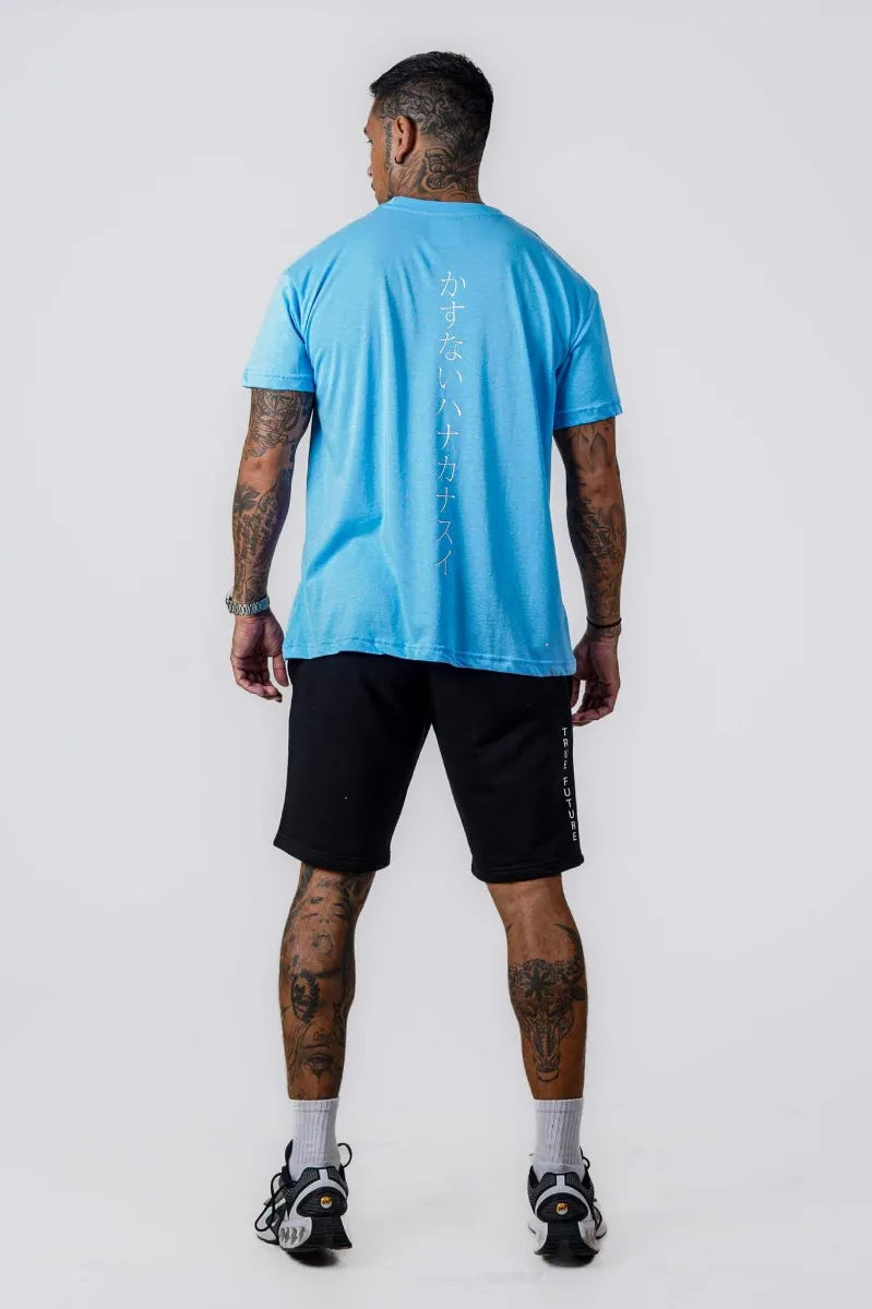 JAP WRITING OVERSIZED TEE - BABY BLUE - view 2