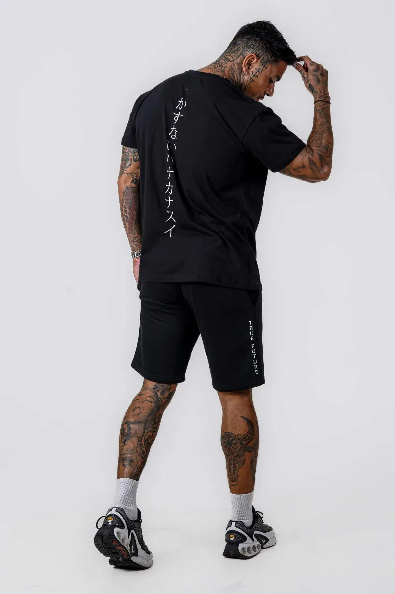 JAP WRITING OVERSIZED TEE - BLACK - view 2