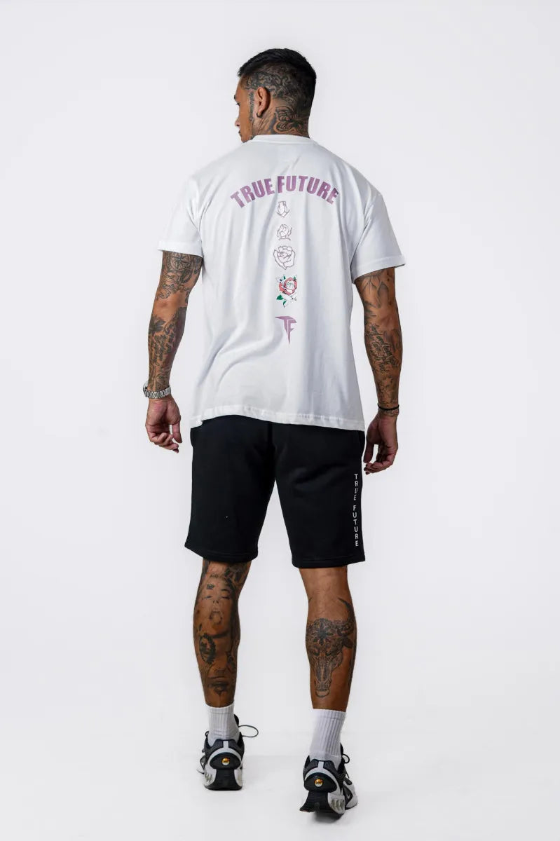 PINK ROSE OVERSIZED TEE - WHITE - view 2