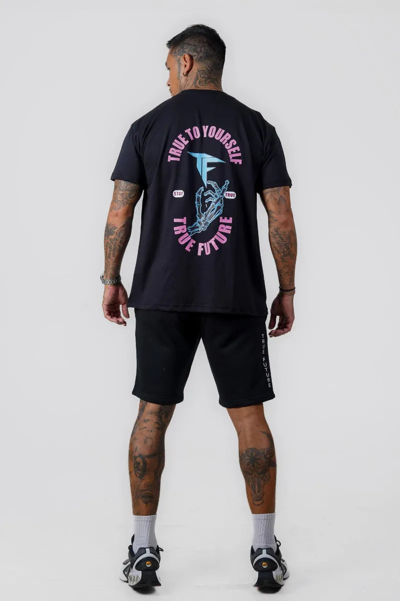 TRUE TO YOURSELF OVERSIZED TEE - BLACK - view 2