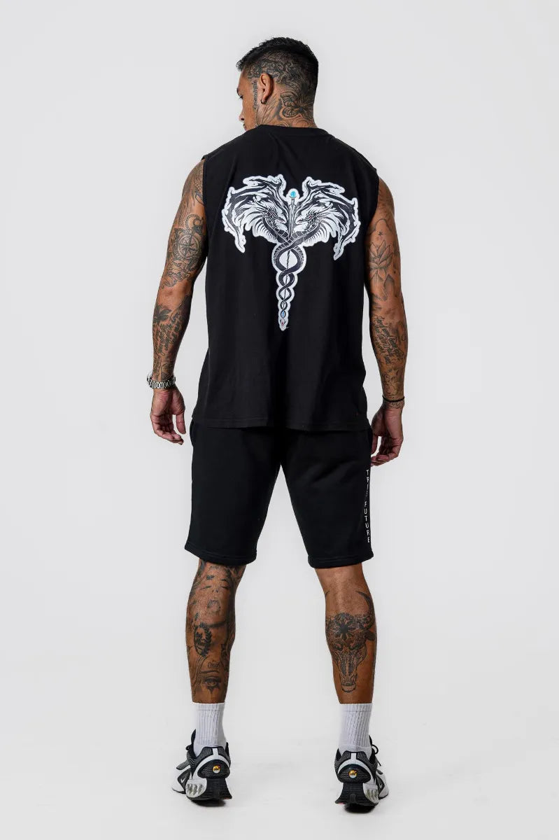WINGS SLEEVELESS TEE - BLACK - view 2