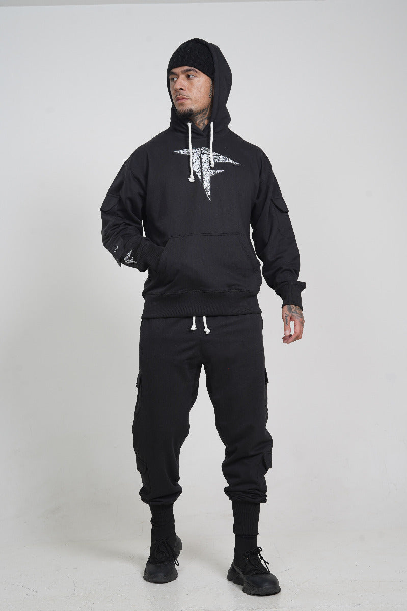 Black Cargo Bottoms (260GSM)