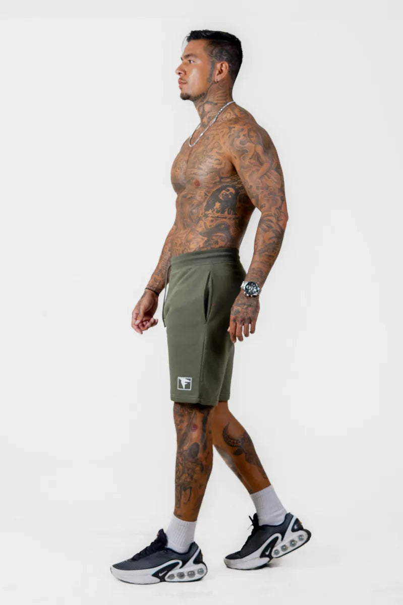 TF FLEECE SHORTS - OLIVE