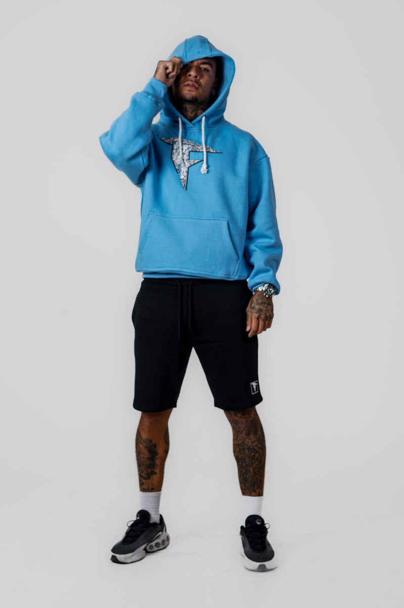 Men Oversized Hoodie Baby Blue (320GSM)