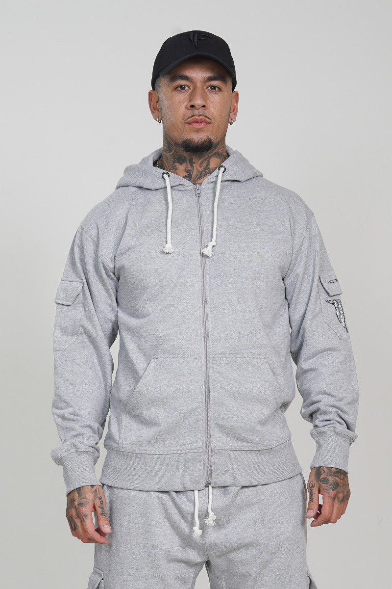 Grey Zip Hoodie (260GSM)